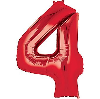 Ballon Mylar Supershape - Nombre 4 Rouge - Party Shop