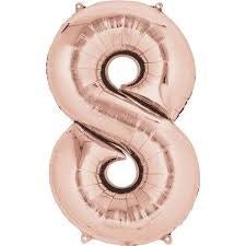 Ballon Mylar Supershape - Nombre 8 Rose Gold - Party Shop
