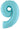 Betallic - Ballon Mylar Supershape - Nombre 9 Bleu Pastel - Party Shop