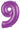 Betallic - Ballon Mylar Supershape - Nombre 9 Mauve - Party Shop