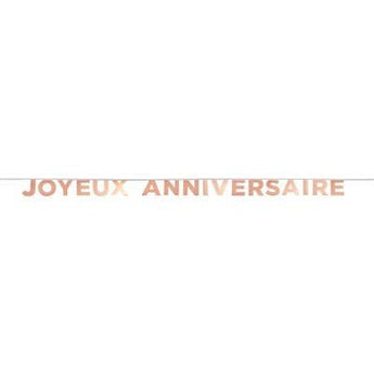 BANNIÈRE JOYEUX ANNIVERSAIRE ROSE GOLD - Party Shop