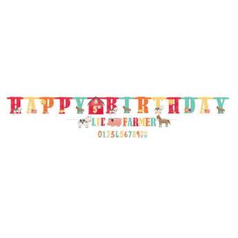 Bannière Jumbo Personalisé - Happy Birthday Animaux De La Ferme - Party Shop