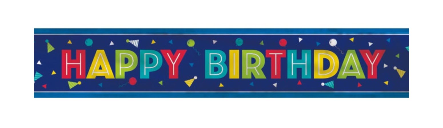Bannière Métallique Festive Happy Birthday 12' - Party Shop