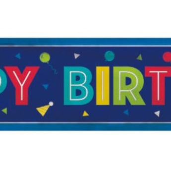 Bannière Métallique Festive Happy Birthday 12' - Party Shop