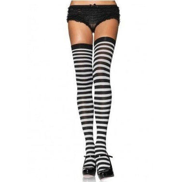 Leg Avenue - Bas De Nylon Mi-Cuisse Rayé - Party Shop