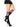Leg Avenue - Bas Genoux Athlétique Noir Et Coeur Rose - Party Shop