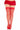 MUSIC LEGS - Bas Mi-Cuisse Auto-Fixante En Résille Rouge - Party Shop