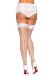 Leg Avenue - Bas Résille En Lycra Mi-Cuisse - Party Shop
