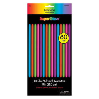Bâtons Lumineux 8'' (80Pc) - Multicolore - Party Shop