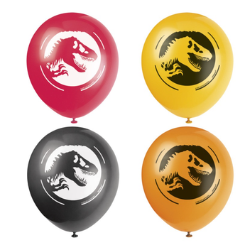 Sac De 8 Ballons (8)  Latex 12" - Monde Jurassique - Party Shop