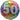 Ballon Mylar 18Po - 50 Ans Confetti