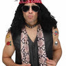 80s rocker costume accessory kit – includes bandana headband, fun specs, choker with scarf, and temporary tattoos – perfect for Halloween or themed parties- Party Shop