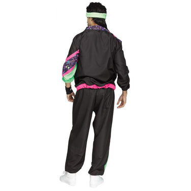 80's track suit adult costume with matching top and pants – retro vintage outfit for Halloween or 80s theme party – fits up to 6ft / 200 lbs - FunWorld - Party Shop