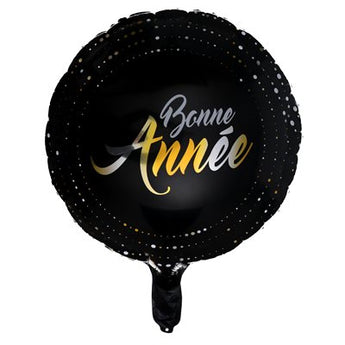 Ballon Mylar 19po - Bonne Année noir et or