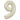 Ballon Mylar Supershape Chiffre 9 - Blanc Sable 34po