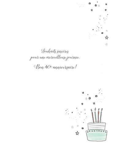 Distribution Incognito - Carte de Fête - Bonne Fête - 40 ans - Party Shop