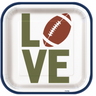 Unique - Assiettes carré 7po(8) - Football superbowl - Party Shop