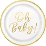 Unique - Assiettes rondes 9po en papier de Oh Baby! (8) - Party Shop