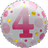 Ballon Mylar 18Po - 4 Ans Rose