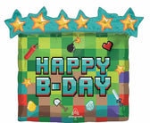 Anagram - Ballon Supershape 25po - Happy Birthday Minecraft - Party Shop