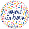 Prima - Ballon Mylar 18po - Joyeux anniversaire (confettis) - Party Shop