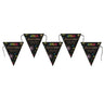 Santex - Bannière Fanions Joyeux Anniversaire Festicolor Noir - Party Shop