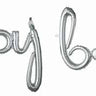 Anagram - Bannière Ballon mini Mylar lettre Argent - Happy B-Day Script - Party Shop