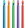 Unique - Bougies à flamme colorée + supports (10 unités) - Party Shop