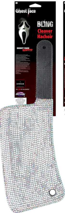 FUN WORLD - Armes bling GhostFace® assorties – Machette ou hachoir – Accessoires officiels – Frisson - Party Shop