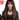 Perruque gothique longue rouge et noire pour adulte