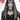Perruque gothique longue noire et argent pour adulte
