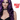 Perruque gothique longue violette et noire pour adulte