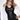Corset noir en vinyle à col licou avec boucles métalliques pour adulte