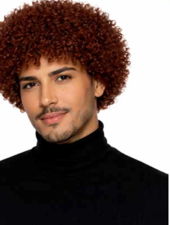 Perruque afro courte brune