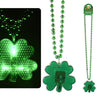 Link Product - Collier perlé trèfle lumineux 30 po – 3 LED Saint-Patrick - Party Shop