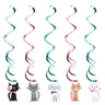 Creative Converting - Décorations suspendues spirales chaton mignon, 5 par paquet - Party Shop