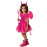 Devil diva toddler costume including dress tail wings and horn headband