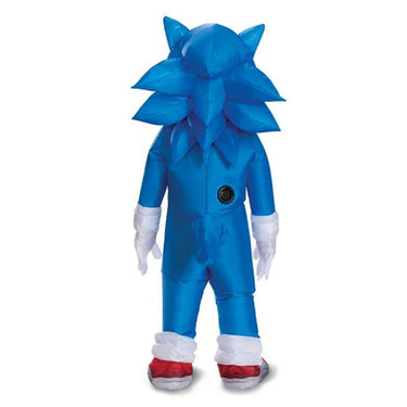 Child wearing Sonic inflatable costume