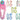 Link Product - Ensemble accessoires Luau hibiscus pastel bicolore – 4 pièces (collier, bandeau et 2 bracelets) - Party Shop