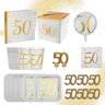 Santex - Ensemble de décorations de Fête - Or et Blanc - 50 ans - Party Shop