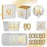 Santex - Ensemble de décorations de Fête -  Or et Blanc - 80 ans - Party Shop
