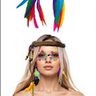 Girls rainbow hippie era kit with feather earrings flower spex and headband