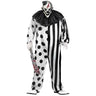 Killer clown adult plus size costume with jumpsuit and collar