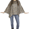 Adult leopard hooded poncho with ears instant costume
