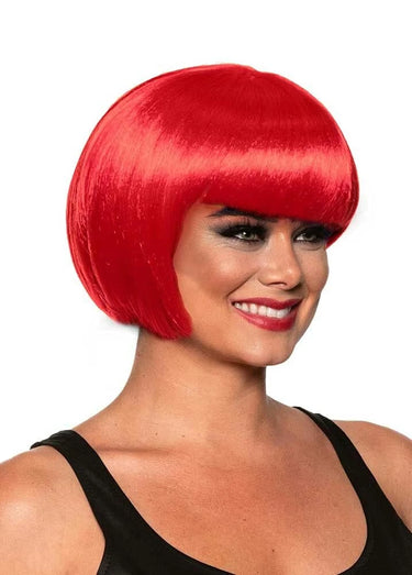 Adult bob wig – Short square cut wig available in multiple colors. Fun costume accessory for Halloween, carnival, cosplay, disco parties and stage shows
