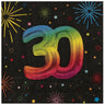 Santex - Serviettes De Table Multicouleurs 30 Ans (12) - Party Shop