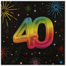 Santex - Serviettes De Table Multicouleurs 40 Ans (12) - Party Shop