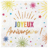 Santex - Serviettes de table - Joyeux Anniverssaire Blanc ( 12) - Party Shop
