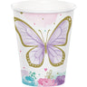 Verre 9oz en paquet de 8 - Papillon scintillant