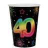 Santex - Verres 9Oz - Multicouleurs 40 ans (6) - Party Shop